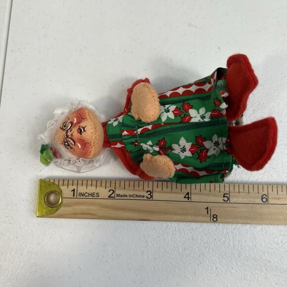 Annalee Doll Vintage 1981 Mrs Claus 5 Inch Doll Christmas Holiday Decoration - Picture 9 of 9